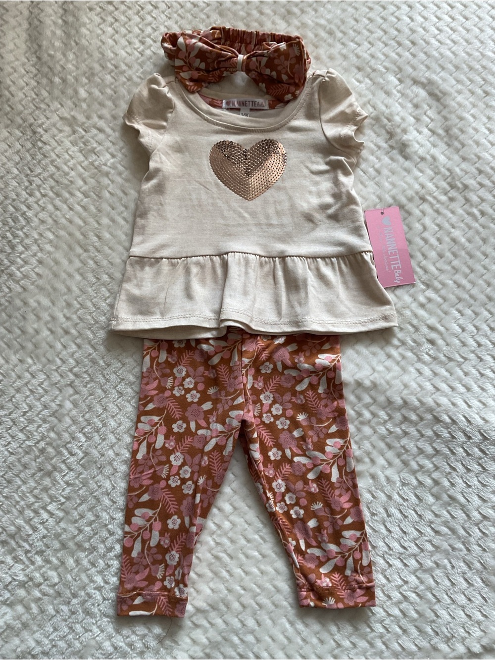NWT Nannette Baby Girl Floral 3-Piece Outfit